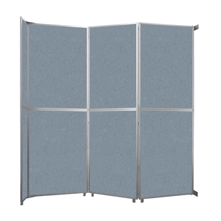 Versare Operable Wall Folding Room Divider 11'9" x 12'3" Powder Blue Fabric 1070304-2